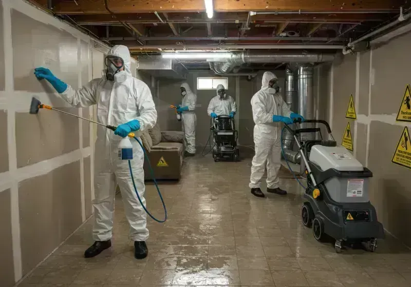 Basement Moisture Removal and Structural Drying process in Pleasant Hill, MO